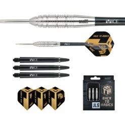 One80 Back To Basic Darts - Steel Tip - JLS - Natural - Ringed -Dart Shop one80 backtobasics jls steel tip 23 25 5