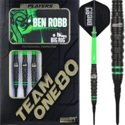 One80 Ben Robb V2 Darts - Soft Tip - Big Rig - Black