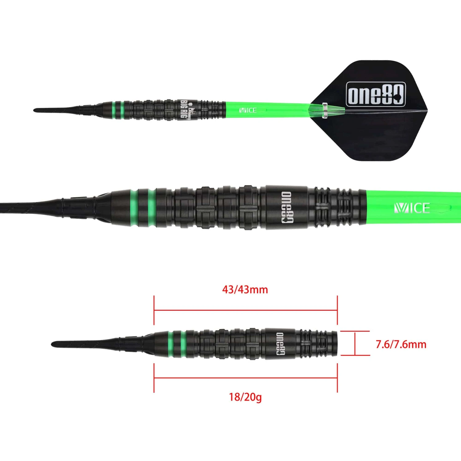 One80 Ben Robb V2 Darts - Soft Tip - Big Rig - Black 7 One80 Ben Robb V2 Darts - Soft Tip - Big Rig - Black - Image 7