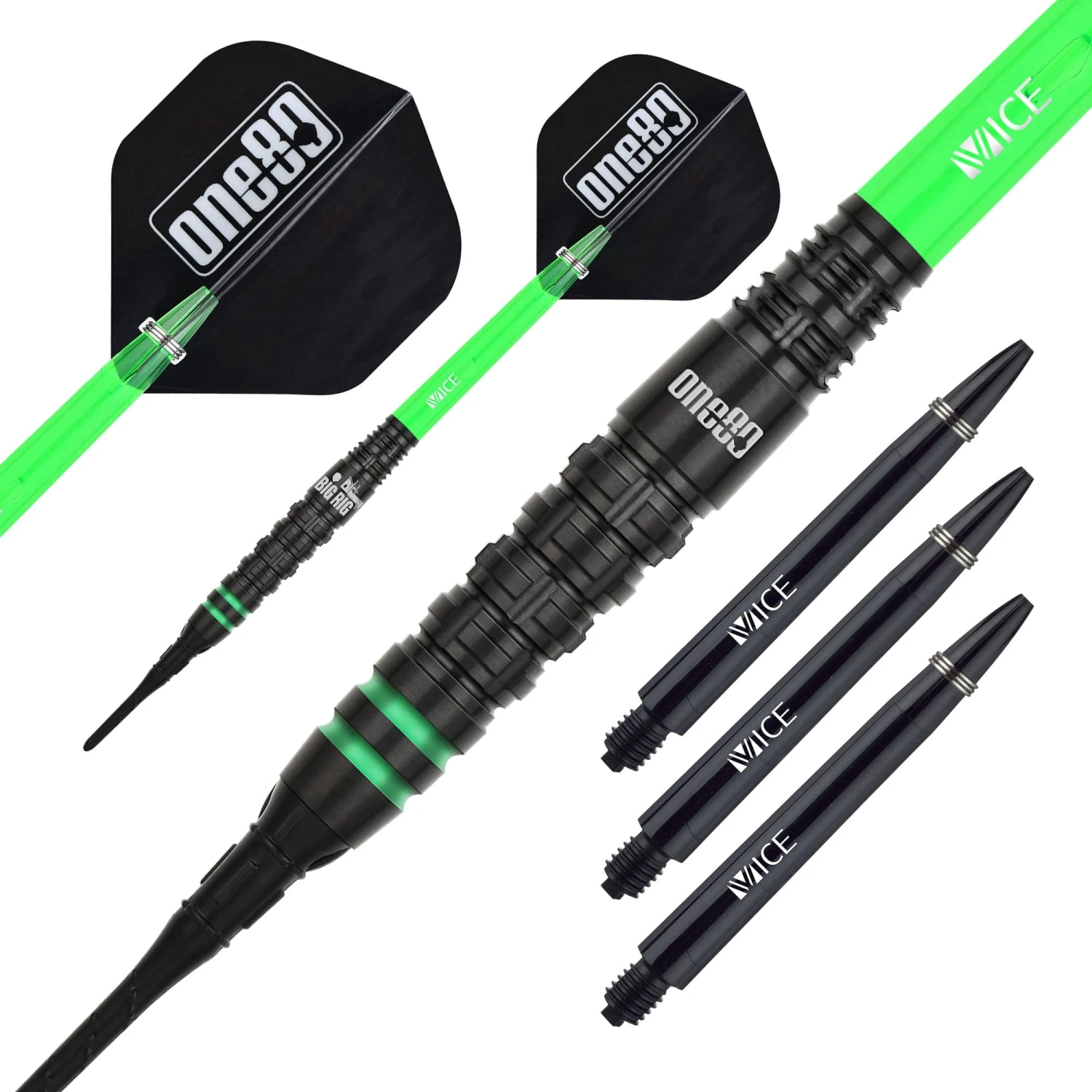 One80 Ben Robb V2 Darts - Soft Tip - Big Rig - Black 2 One80 Ben Robb V2 Darts - Soft Tip - Big Rig - Black - Image 2