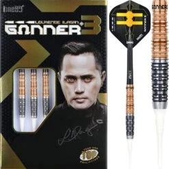 Dart Shop 9 One80 Gunner III Darts - Soft Tip - Lourence Ilagan - Black & Rose Gold