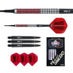 One80 Jaime Nuñez Cortes Darts - Soft Tip - JNC - Signature Darts - Electric Red -Dart Shop one80 jamie nunez darts soft d4666 9279 3