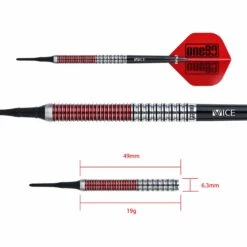 One80 Jaime Nuñez Cortes Darts - Soft Tip - JNC - Signature Darts - Electric Red -Dart Shop one80 jamie nunez darts soft d4666 9279 4