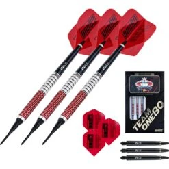 One80 Jaime Nuñez Cortes Darts - Soft Tip - JNC - Signature Darts - Electric Red -Dart Shop one80 jamie nunez darts soft d4666 9279 6