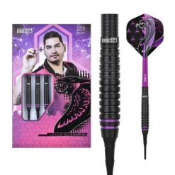 One80 Jelle Klaasen HD Darts - Soft Tip - The Cobra - Black -Dart Shop one80 jelle klaasen hd darts soft d4635 9325 2