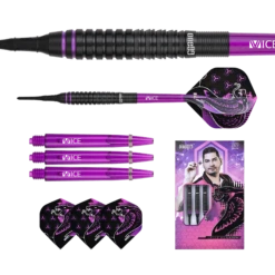 One80 Jelle Klaasen HD Darts - Soft Tip - The Cobra - Black -Dart Shop one80 jelle klaasen hd darts soft d4635 9325 3