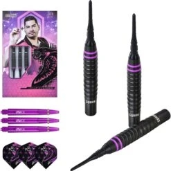 One80 Jelle Klaasen HD Darts - Soft Tip - The Cobra - Black -Dart Shop one80 jelle klaasen hd darts soft d4635 9325 5