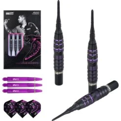 One80 Jelle Klaasen VHD Darts - Soft Tip - The Cobra - Black -Dart Shop one80 jelle klaasen vhd darts soft d4642 9324 5