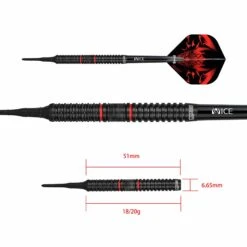 One80 Jim Williams Darts - Soft Tip - Black & Red -Dart Shop one80 jim williams darts soft tip 9167 4