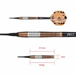 One80 Luxor Gamma Darts - Soft Tip - Bronze -Dart Shop one80 luxor gamma darts soft tip darts 3