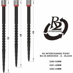One80 R2 Interchange Points (2.35mm) - Grooved - A - Black -Dart Shop one80 r2 interchange points grooved a black 1 20b086f6 3df2 44b8 a3fa e2e5ee1fc026