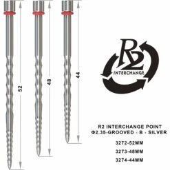 One80 R2 Interchange Points (2.35mm) - Grooved - B - Silver -Dart Shop one80 r2 interchange points grooved b silver 1