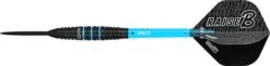 One80 Raise B Darts - Steel Tip - Black - Aqua Blue Rings -Dart Shop one80 raise b steel darts aqua 9110 dart