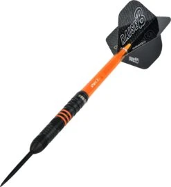 One80 Raise B Darts - Steel Tip - Black - Orange Rings -Dart Shop one80 raise b steel darts orange 9104 2