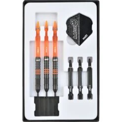 One80 Raise B Darts - Steel Tip - Black - Orange Rings -Dart Shop one80 raise b steel darts orange 9104 5