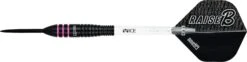 One80 Raise B Darts - Steel Tip - Black - Pink Rings -Dart Shop one80 raise b steel darts pink 9100 dart