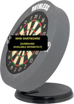 Ruthless Mini Desktop Dartboard - 6 Inch - Desk Version Or Wall Mountable - Complete With Darts -Dart Shop ruthless mini dartboard single 5