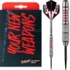 Ruthless Scallop Darts - Steel Tip - Front Knurl - Black & Red - 23g
