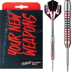 Ruthless Scallop Darts - Steel Tip - Ringed - Black & Red - 26g