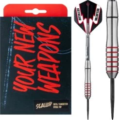 Ruthless Scallop Darts - Steel Tip - Front Ring - Black & Red - 29g