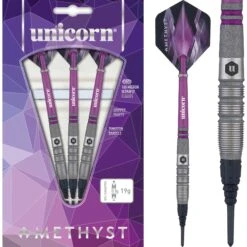 Unicorn Amethyst Darts - Soft Tip - Utech - Style 3 - Sandblasted