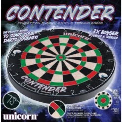 Unicorn Contender Trainer Dartboard - 2x Bigger Trebles & Doubles -Dart Shop unicorn contender dartboard trainer big trebles 3