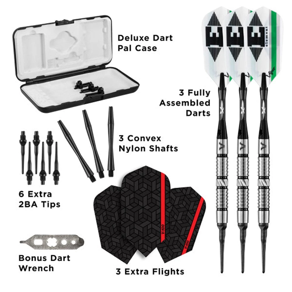 Viper Element Darts - Soft Tip - 90% - Inc Extras - E2 - Twin Shark - Black Ring 3 Viper Element Darts - Soft Tip - 90% - Inc Extras - E2 - Twin Shark - Black Ring - Image 3