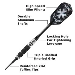 Viper Desperado Darts - Soft Tip - 80% - Inc Extras - D1 - Tri-Knurl - Black -Dart Shop viper 21 3401 18 desperado 2