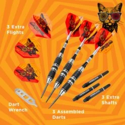 Viper The Freak Darts - Steel Tip - Nickel Silver - With Spinster Shafts - F2 - Black Twin Knurl -Dart Shop viper 22 1703 22 the freak f2 4