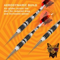 Viper The Freak Darts - Steel Tip - Nickel Silver - With Spinster Shafts - F2 - Black Twin Knurl -Dart Shop viper 22 1703 22 the freak f2 5