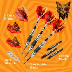Viper The Freak Darts - Steel Tip - Nickel Silver - With Spinster Shafts - F3 - Black Knurl -Dart Shop viper 22 1704 22 the freak f3 3