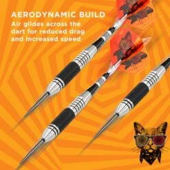 Viper The Freak Darts - Steel Tip - Nickel Silver - With Spinster Shafts - F3 - Black Knurl -Dart Shop viper 22 1704 22 the freak f3 4